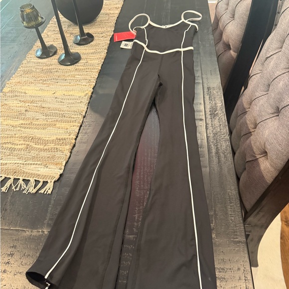 Tiger Friday Other - Black Flared Jumpsuit with White Piping